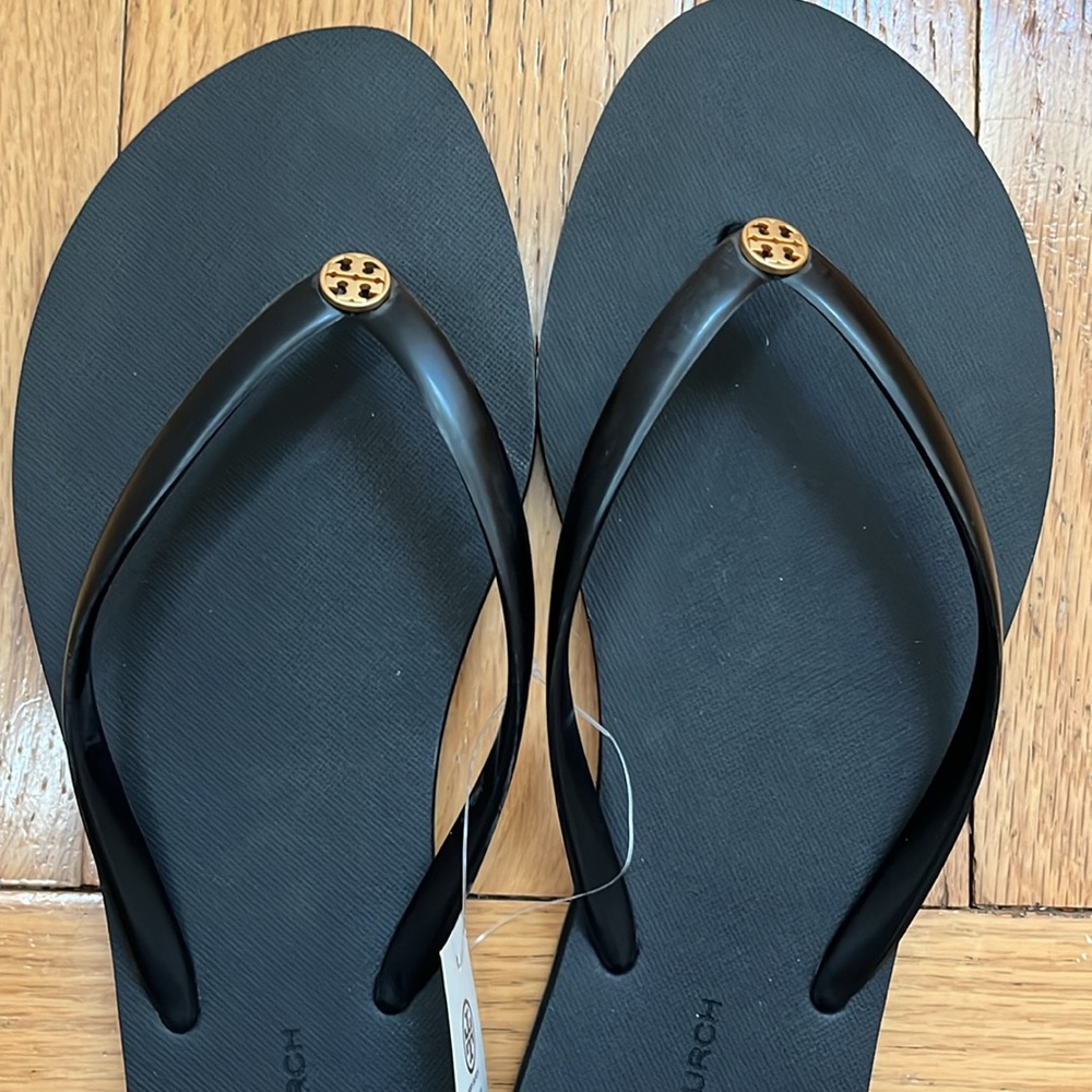 Tory Burch Black Chelsea Flip Flop nwt size 8 - Picture 2 of 7